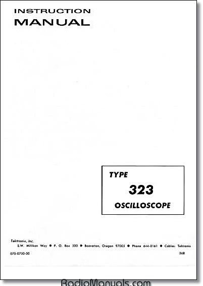 Tektronix 323 Instruction Manual Tektronix 323 Instruction Manual